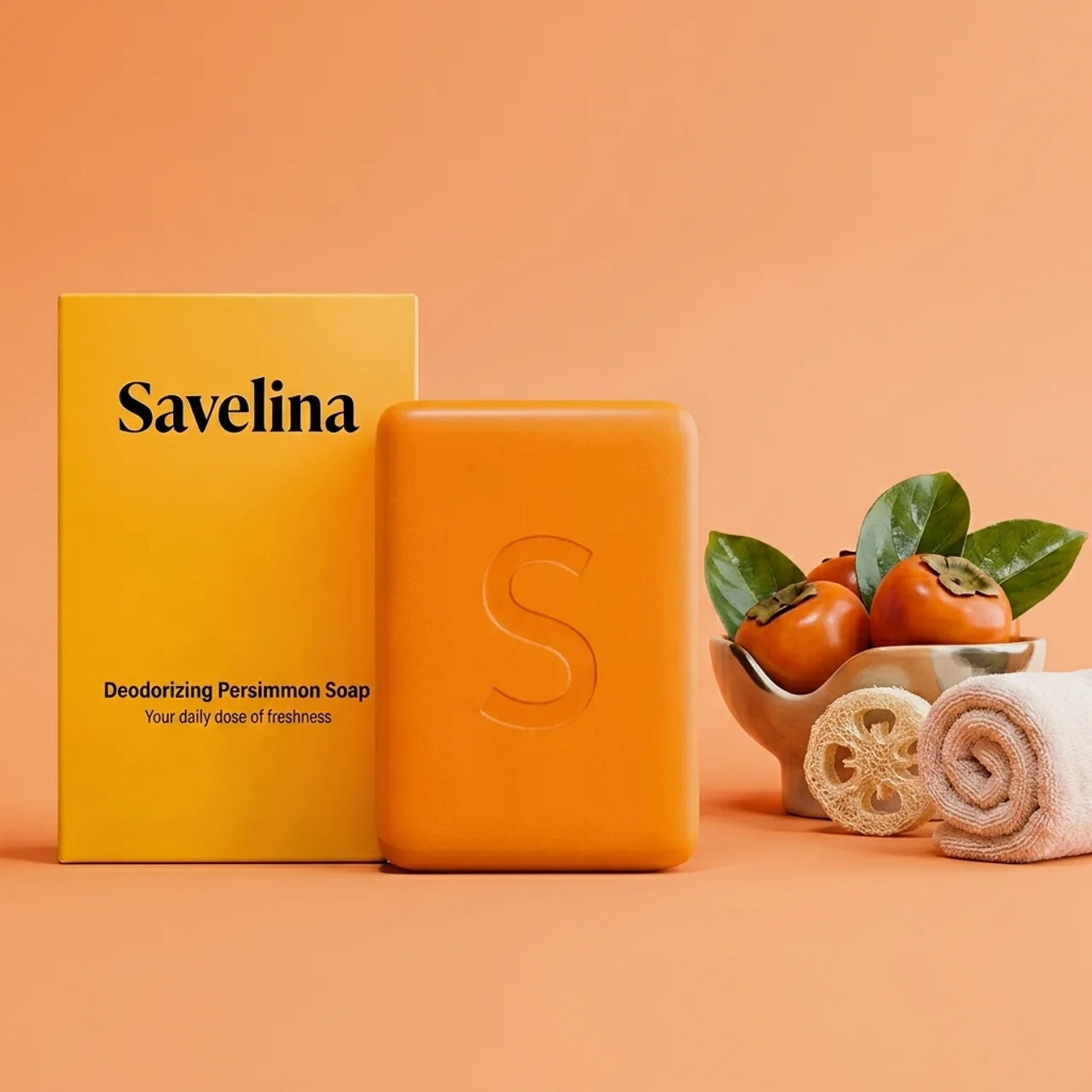 Savelina Kaki-Seife – Frisches Hautgefühl mit den Jahren (100 g)